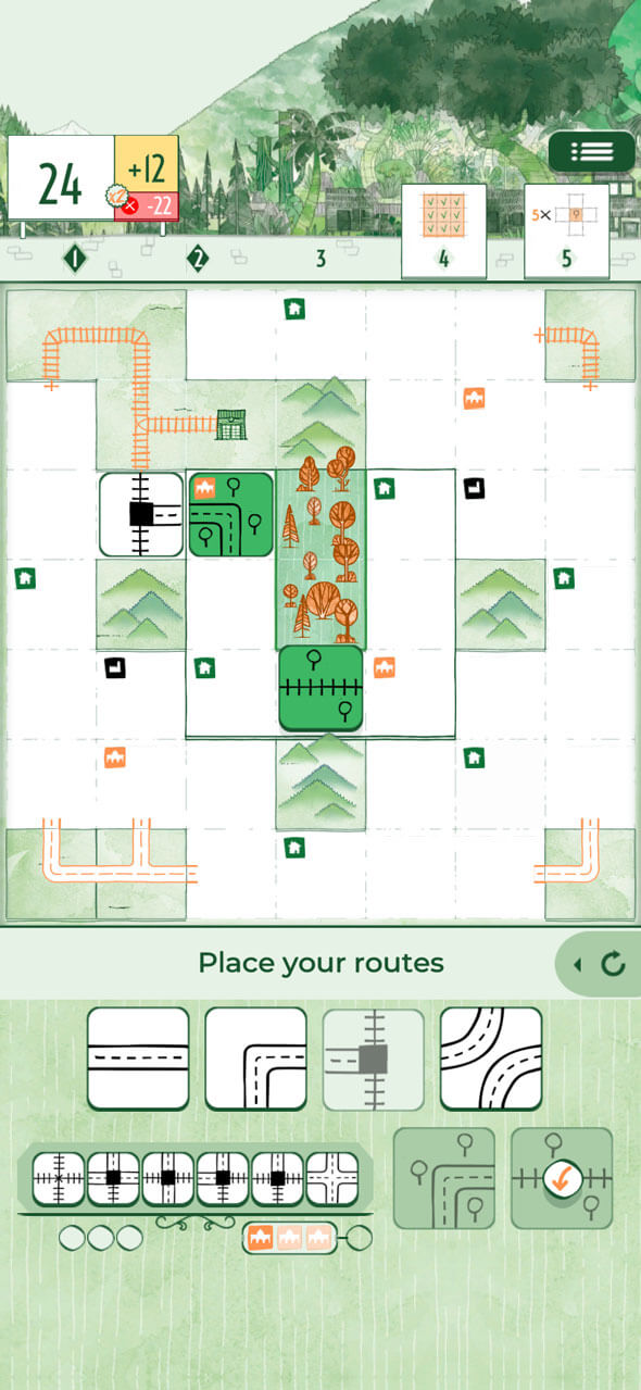 Railroad Ink Challenge App - Forest Expansion DLC - Mobile screen 2