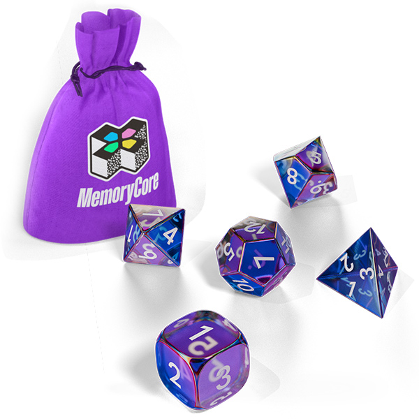 MemoryCore – Custom Dice Set & Cloth Bag