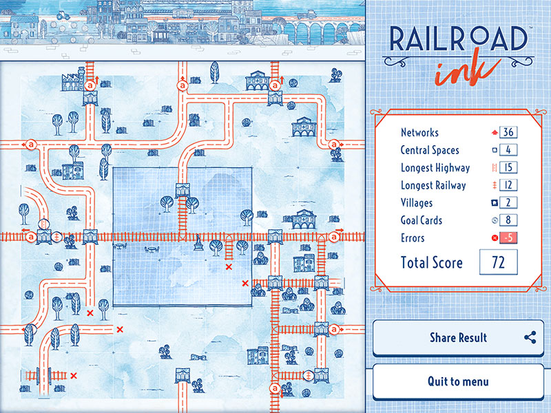 Railroad Ink Challenge digital app - Tablet screenshot