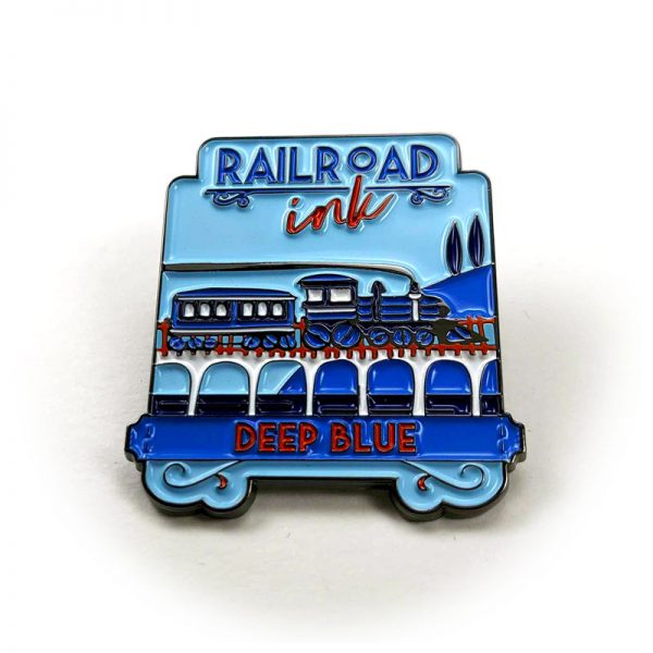 Railroad Ink - Deep Blue Enamel Pin